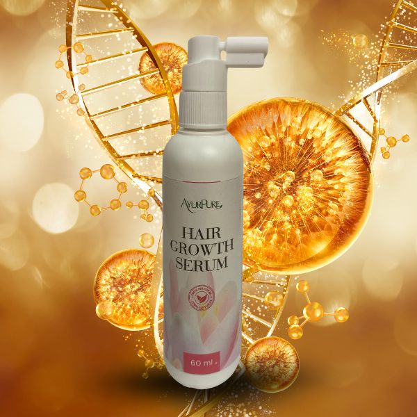 AyurPure Hair Growth Serum in pump bottle